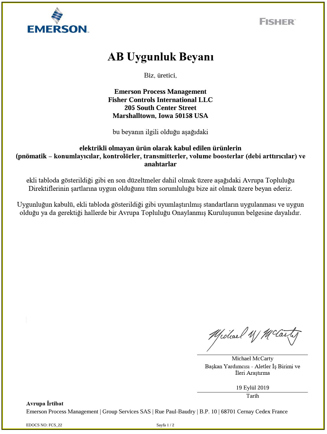 AB Uygunluk Beyanı